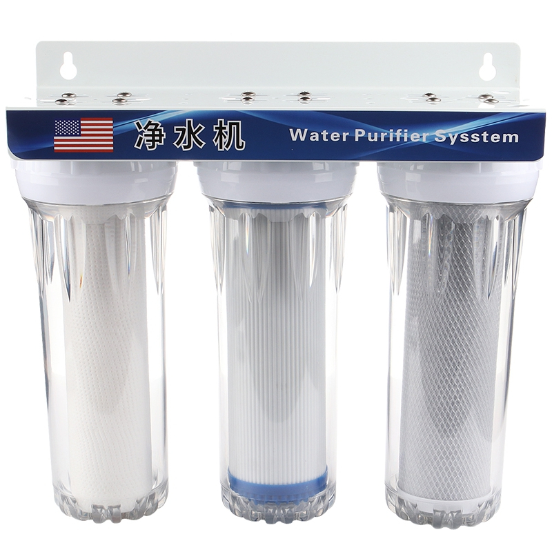 家用净水机厨房自来水前置三级加厚防爆过滤器10寸净水器pp棉滤芯|三级全透明(2分口)
