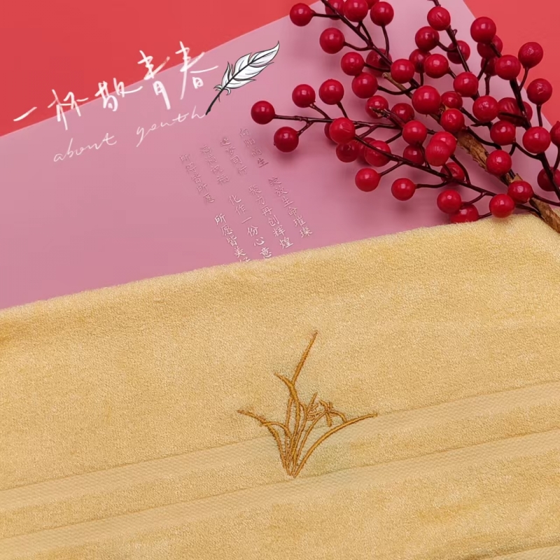 优品尚竹UPZO竹纤维小国风毛巾双条精装礼盒XGF-012高清大图