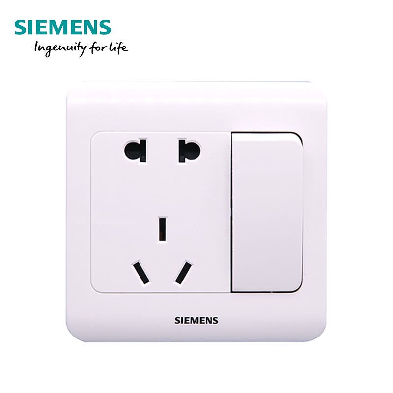 西门子(SIEMENS)开关插座 远景雅白系列一开10A五孔电源插座5UB01081CC1图片