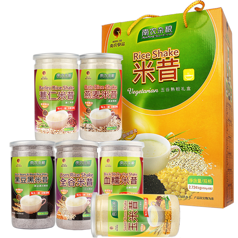 南农食品 米昔六罐装 含蔗糖中老年人米糊状流食 营养健康代餐粉 454g*6罐