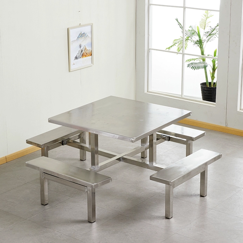 合祥源 连体餐桌椅组合 1000*1000*750mm QX-CZ25 单位:张高清大图