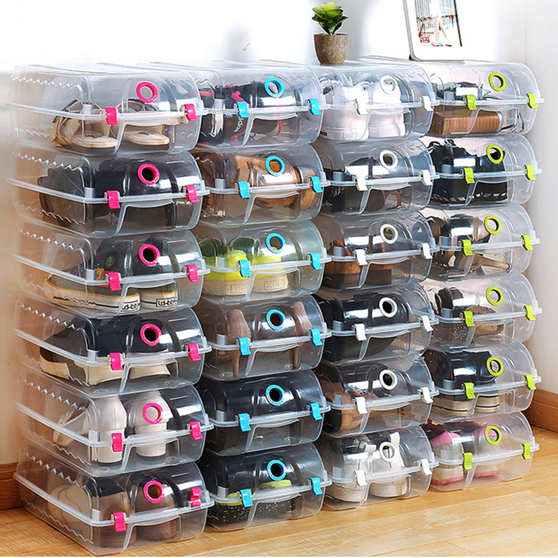 家用塑料鞋盒加厚鞋子收纳盒防水透明鞋盒男女款通用防尘鞋盒