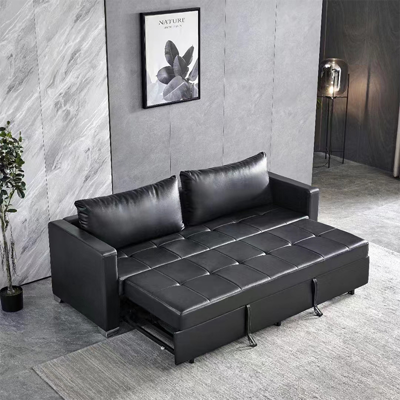 巴洛卡bksf01c皮布沙发三人沙发床办公沙发皮艺沙发办公室折叠沙发床