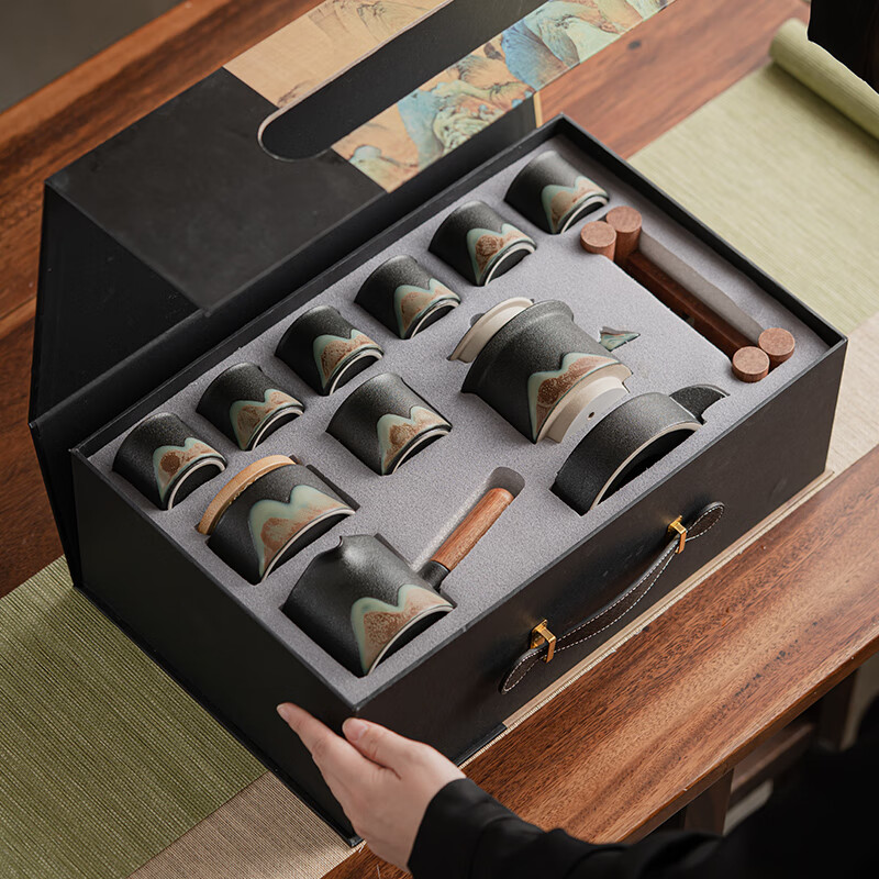 苏氏陶瓷/SUSHI CERAMICS J0918 千里江山功夫自动茶具懒人茶具 (单位:套)高清大图