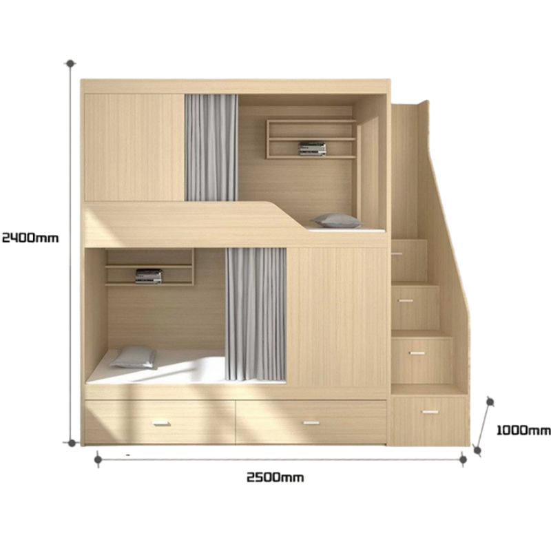 豫龙都 宿舍床 2500*1000*2400mm 张高清大图