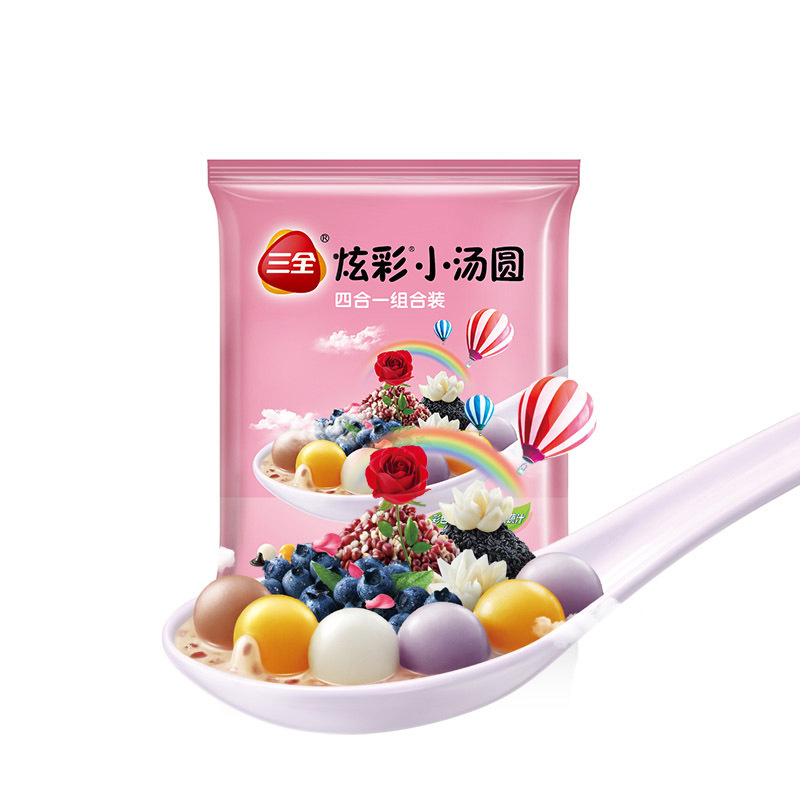 三全炫彩小汤圆四合一组合装260g