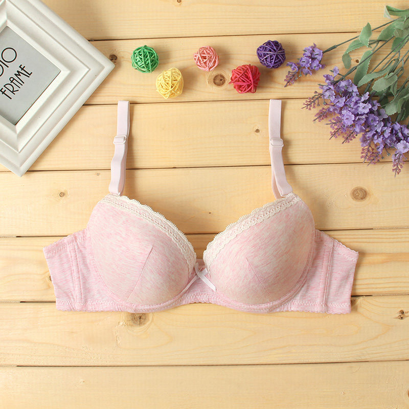 少女文胸薄杯内衣18有钢圈女纯色17高中生聚拢定型大学生19岁胸罩