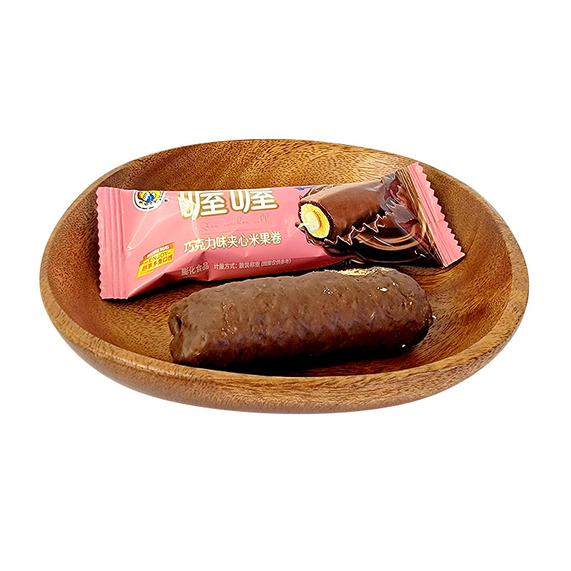 喔喔巧克力味夹心米果卷袋装188g婚庆结婚喜糖年货休闲零食品高清大图
