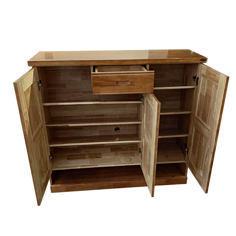 广亿隆鞋柜储物柜矮柜实木餐边柜三门一抽113*34*104cm定制色WH-XGD11#J/个高清大图