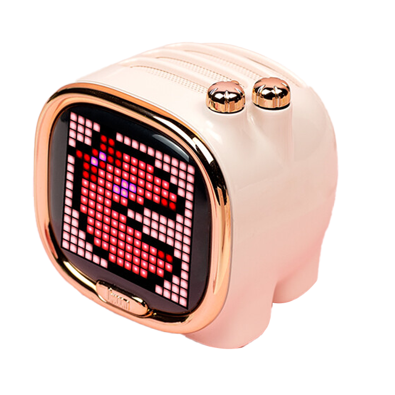 Divoom 点音像素小音箱便携式无线迷你音响蓝牙笔记本游戏电竞悬浮歌词桌面低音炮 糖心粉高清大图