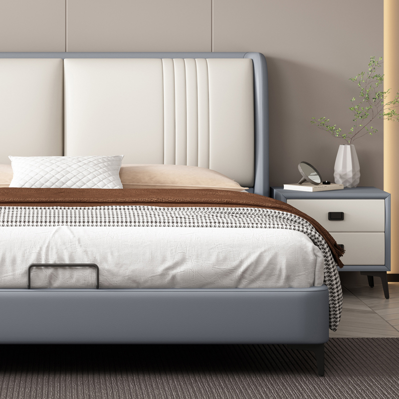 一米色彩科技布皮床软靠包卧室18m双人床婚床现代简约