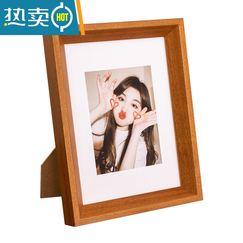 敬平简约实木相框摆台6寸7寸8寸挂墙框架可定制打印洗照片做成相框墙 黑色 4开[挂墙]38*53高清大图