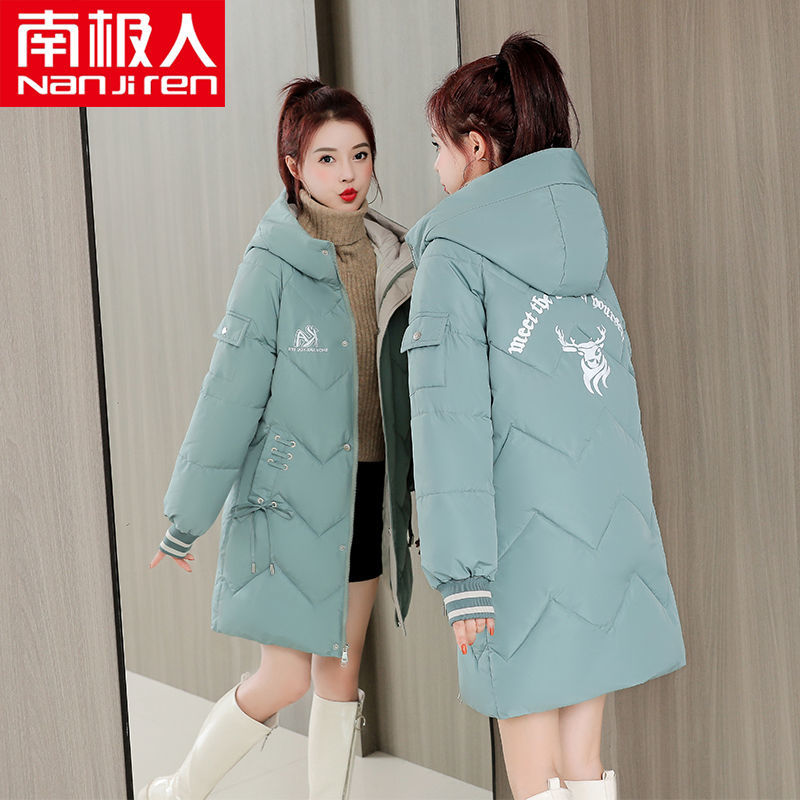 加厚保暖中长款棉服女2020冬季新款韩版宽松连帽外套潮高清大图
