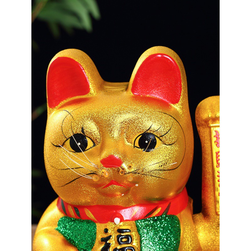 摇手陶瓷金色电动猫摆件开业新店开业摇手猫礼品大号店招迎客 三维工匠 [双用]11寸猫亿万两猫高清大图