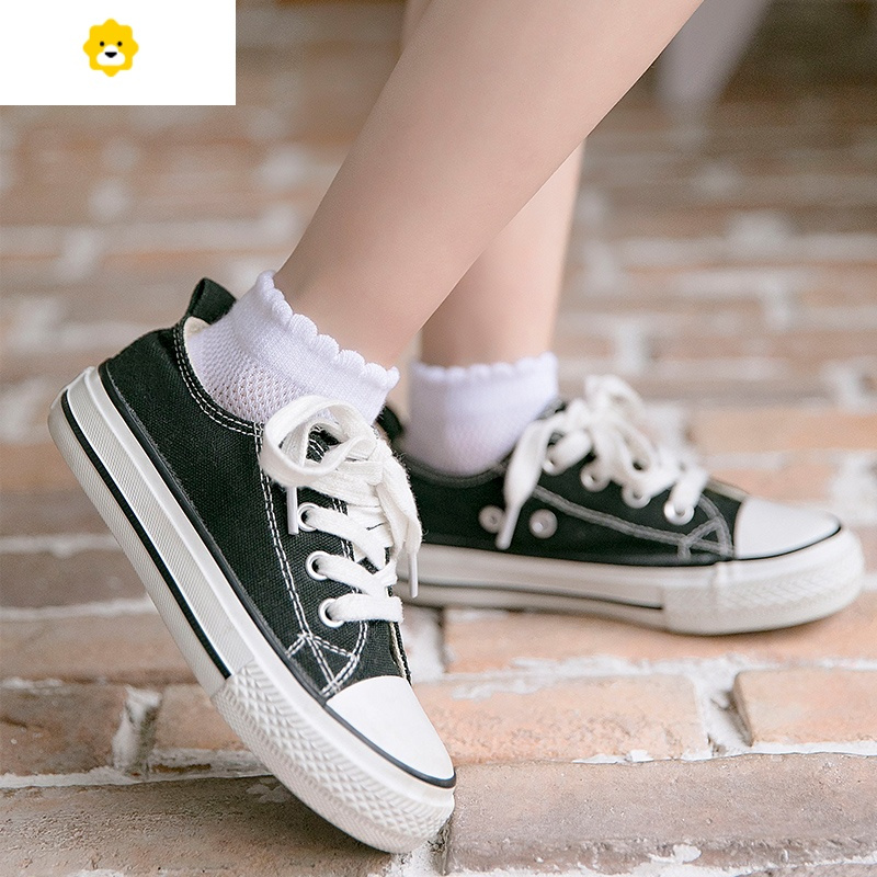 喻娄白色女童袜子学生日系春秋薄款船袜儿童袜子短袜女宝宝花边袜