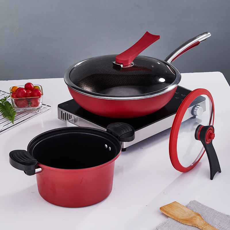 易铂 特拉两件套锅(32cm炒锅带盖+23cm微压锅) YP-9060