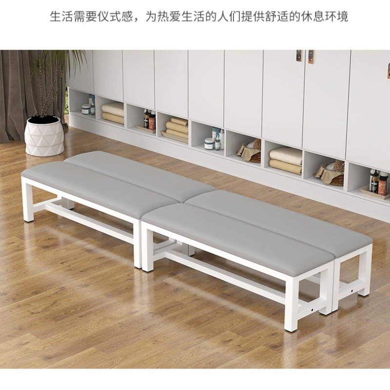 锦北 软包长条凳换鞋凳健身房休息凳浴室凳洗澡凳床尾凳 1.2米双层