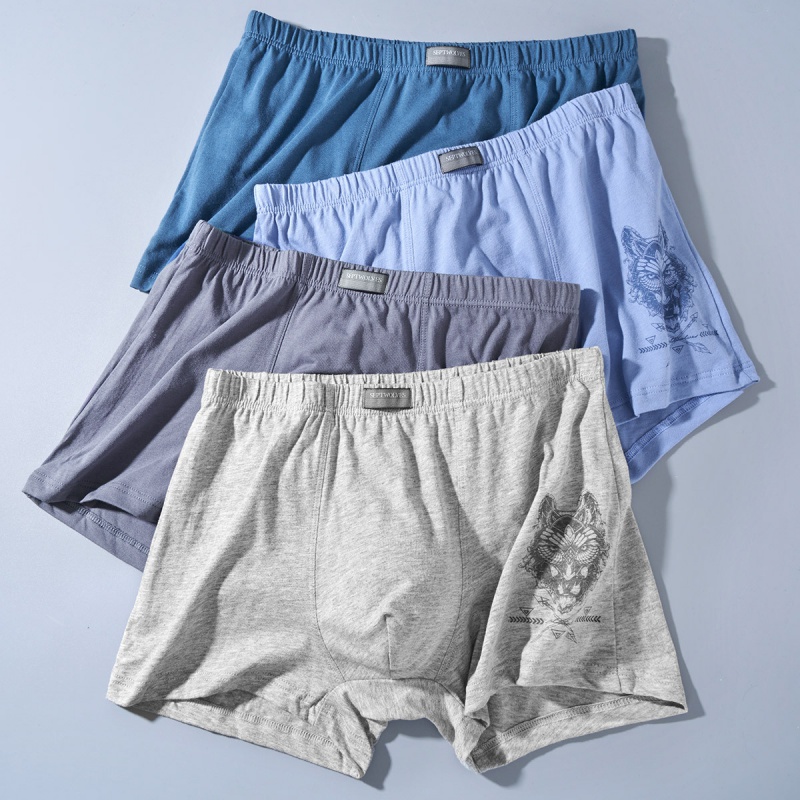 七匹狼|【纯棉+抗菌】4条装内衣男式男生短裤头青少年男士内裤平角纯棉高清大图