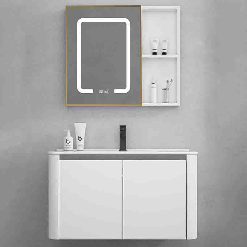 月亮喵简约卫生间洗手盆柜浴室柜组合太空铝洗脸盆阳台陶瓷一体洗漱台