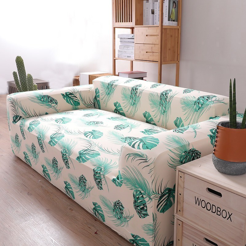 沙发套罩全包萬能套弹力通用型防滑懒人沙发罩皮沙发垫巾 舞动棕榈叶 L号【一般适合190-230cm】(尺寸可以咨询客服)