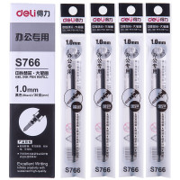 得力(deli) S766 子弹头中性笔芯 1.0mm黑色中性笔签字笔替芯 20支/盒 黑色