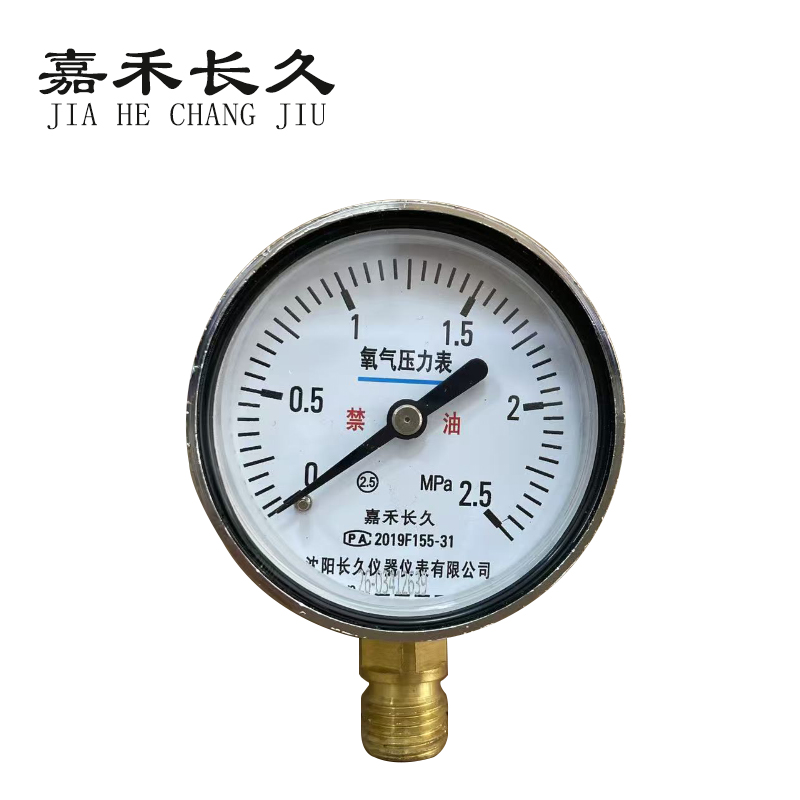 嘉禾长久 氧气压力表减压器表头 YO60 0-2.5Mpa 块高清大图