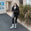 棉衣女短款2023年冬季新款羽绒棉服宽松加厚面包服小个子棉袄外套_443706 M 黑色