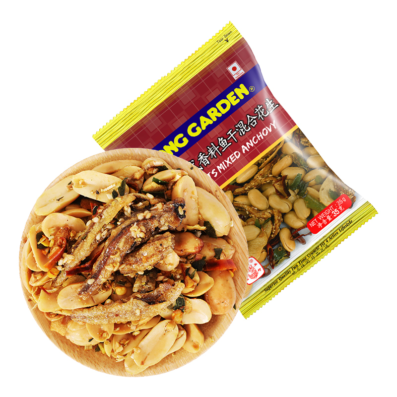 东园(Tong Garden) 泰式香料鱼干混合花生 35g 泰国原装进口零食