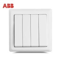 ABB开关插座 德逸雅白 四联/四位/四开单控开关面板AE104