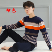 2018年新款青少年保暖内衣套装加绒加厚男大童高中生初中学生保暖秋衣秋裤冬 170码建议163-168身高 桔色