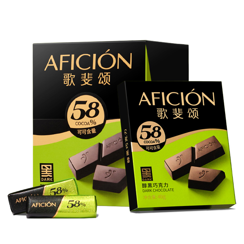 歌斐颂 58%黑巧克力320g品鉴解馋饱腹 健身办公室下午茶 休闲零食高清大图