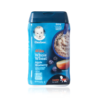 原装进口美国嘉宝Gerber 婴幼儿儿童苹果蓝莓全麦米粉3段227g（8个月以上）