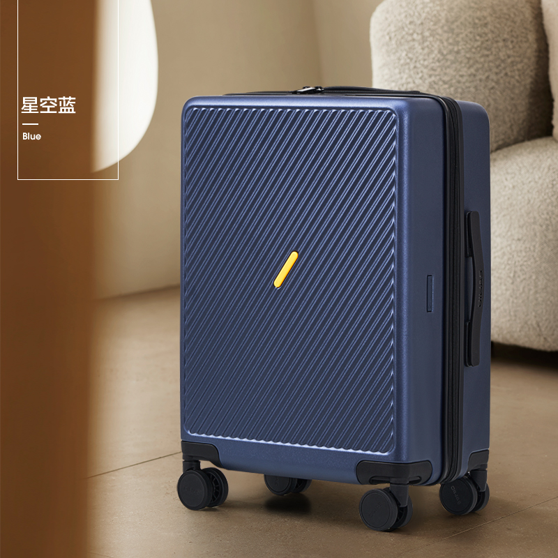 爱华仕(OIWAS)磨砂斜杠行李箱大容量旅行登机箱男女密码拉杆箱-OCX6708 蓝色 20寸