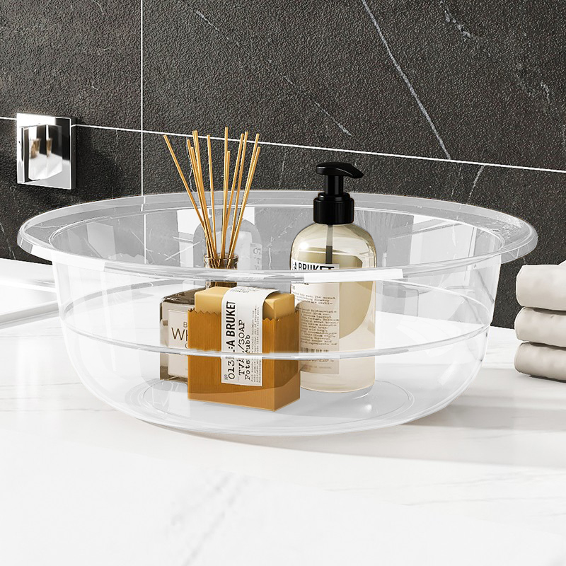 新款透明脸盆加厚塑料洗脸盆洗衣服洗菜盆子学生宿舍洗脚盆小面盆高清大图