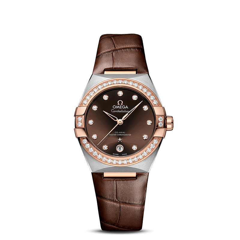 欧米茄omega女士机械表星座系列至臻天文台认证 镶钻时刻 女士皮带