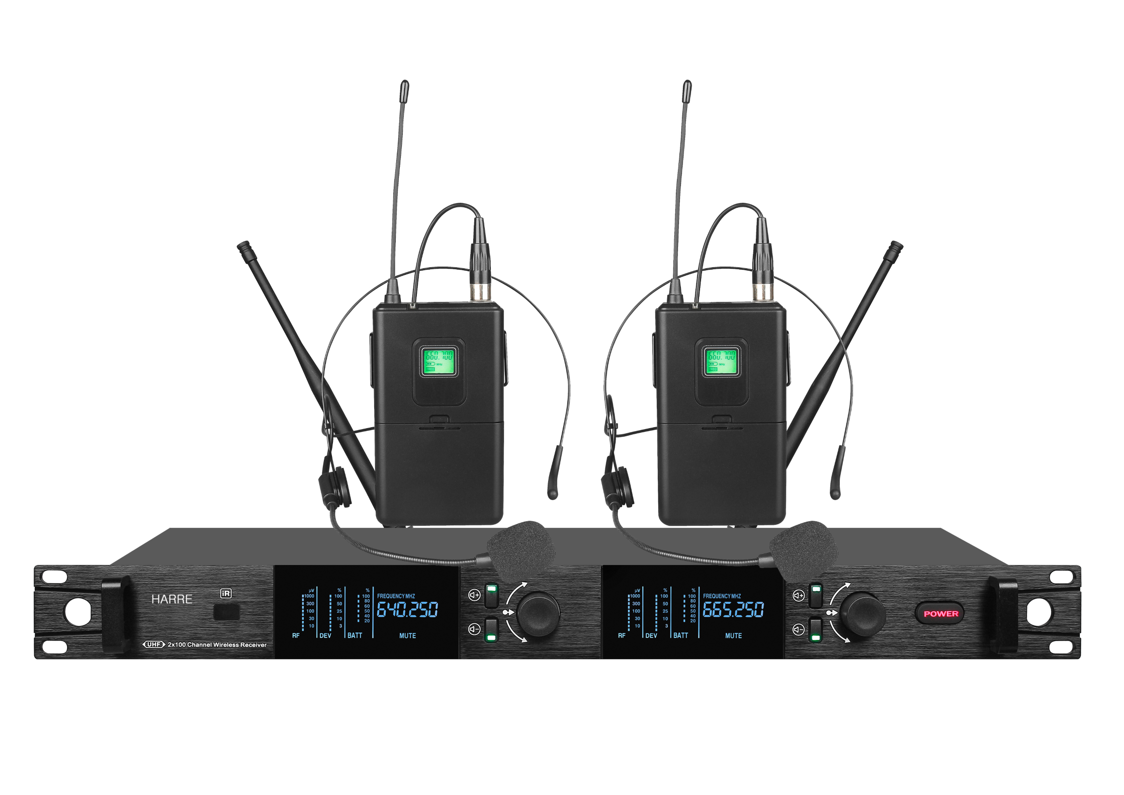 无线话筒(1头戴1手持) HARRE RE-HT582A高清大图