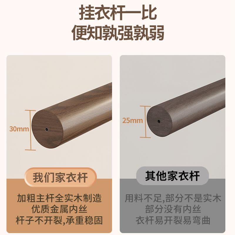 实木衣帽架衣架落地卧室家用挂衣架简易晾衣架室内衣服架子图片