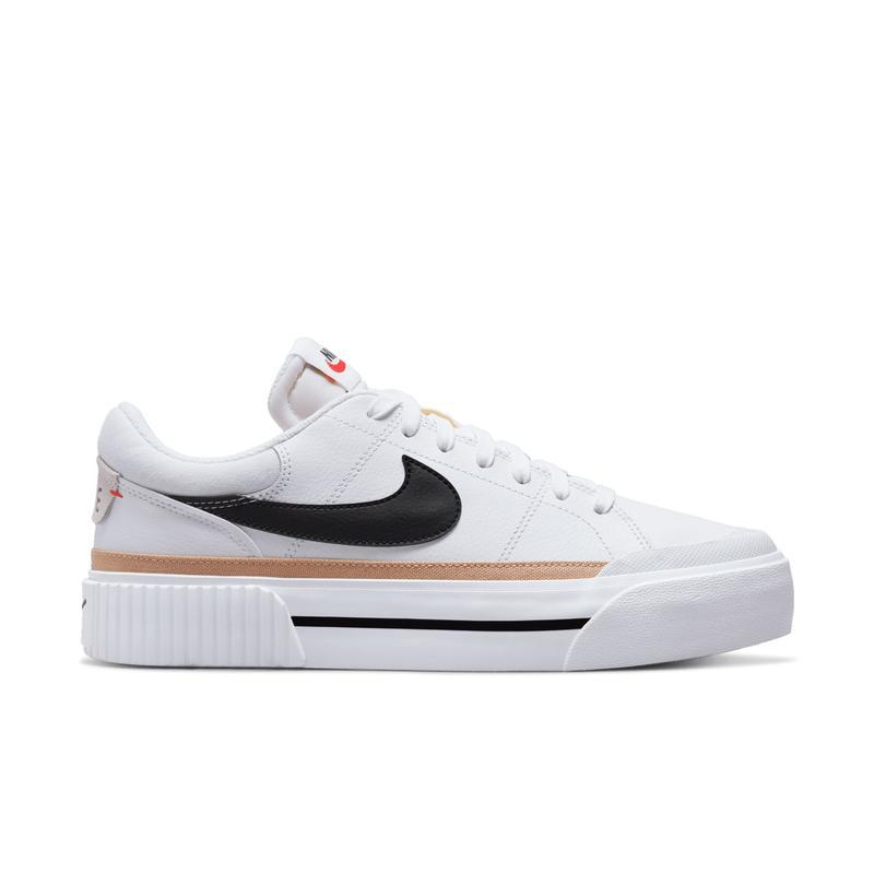 耐克(NIKE)女款平台板鞋休闲鞋轻便舒适防滑耐磨皮革增高运动鞋