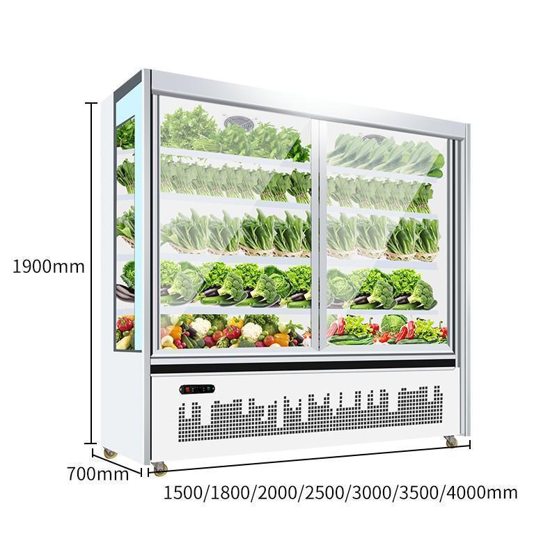 飞天鼠(FTIANSHU) 水果保鲜柜风幕柜风冷展示柜冷藏柜饮料柜酸奶啤酒商用立式冰柜生鲜蔬菜柜 经典款4米