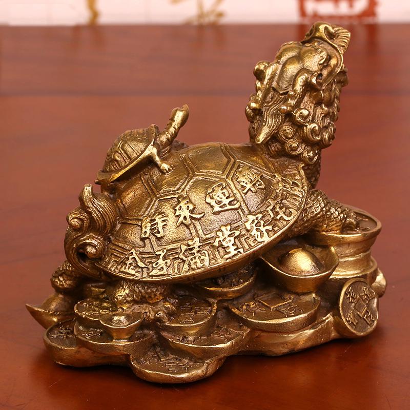 美帮汇铜龙龟摆件元宝神兽龙龟兴财摆件家居装饰品摆件高清大图