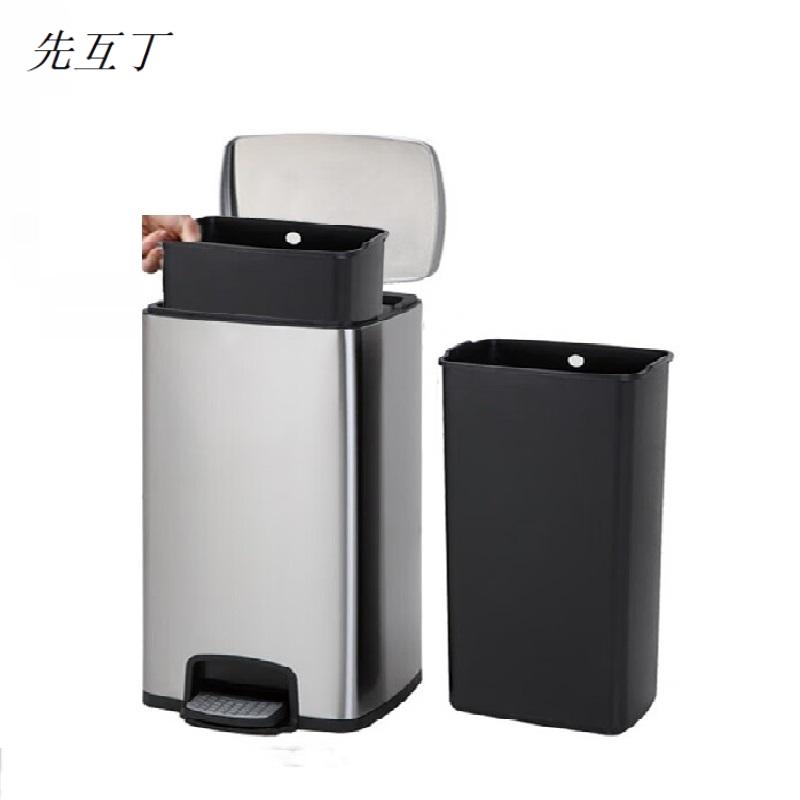 先互丁 不锈钢脚踏垃圾桶 多规格 个高清大图