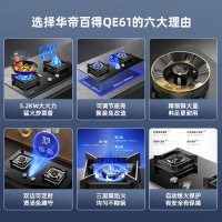华帝百得顶侧双吸式抽油烟机燃气灶具套装24m³瞬吸智能挥手5.2kw旋焰蓝火全铝炉头E618+QE61(天然气)