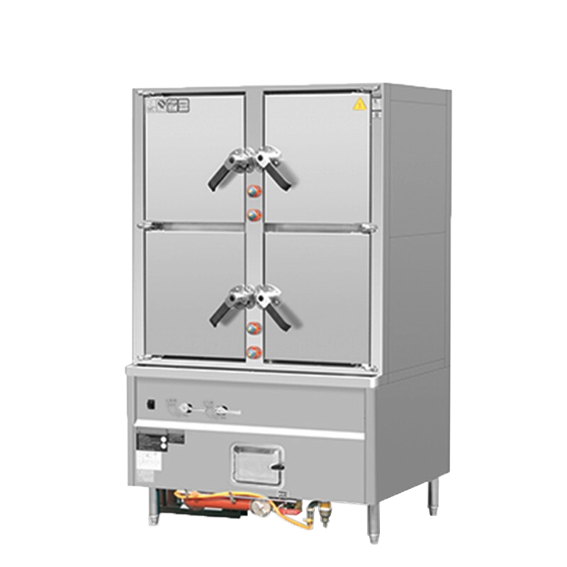 乐创( lecon) 商用海鲜蒸柜 食堂酒店四门鼓风型蒸柜 上下二层工程款 LC-J-SM4A1高清大图