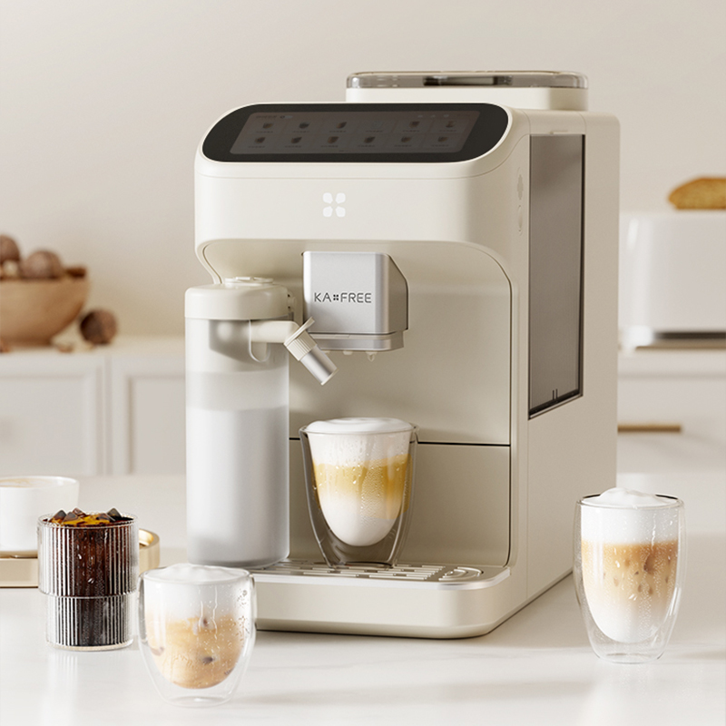 咖啡自由(KAxFREE)全自动咖啡机家用意式美式研磨一体冷热双温绵云奶咖 SF1 MAX 月白色高清大图