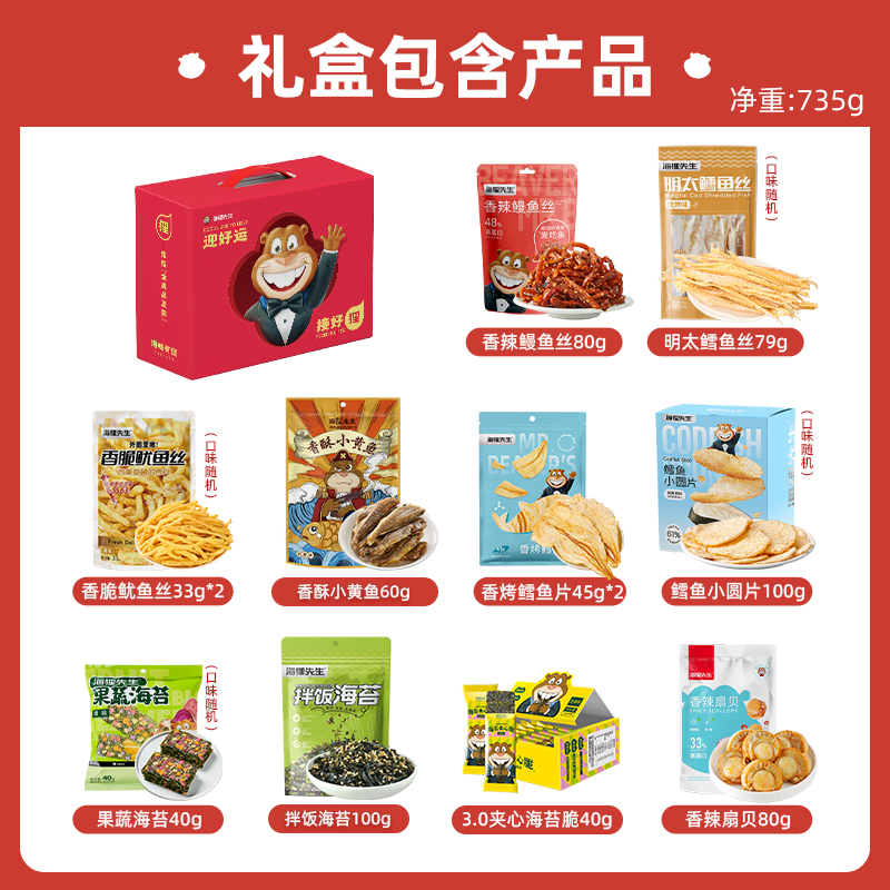海狸先生HT-06海洋休闲零食礼盒735克高清大图