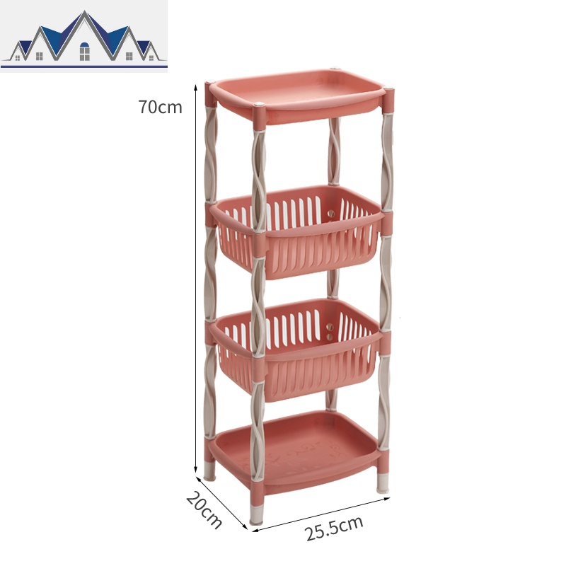 厨房蔬菜塑料收纳架洗手间架子浴室置物架卫生间厕所落地多层储物 三维工匠