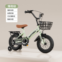 奇客童车zt-181A儿童自行车宝宝男女孩子单车12/14/16/18/20寸脚踏车2 -11岁可调高低 12寸2-5岁（适合身高85-105cm） 薄荷绿+后座+闪光辅助轮