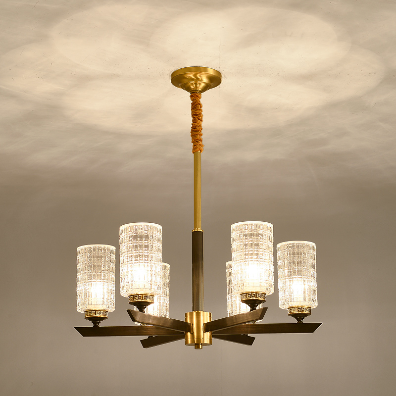 新中式全铜吊灯轻奢大气客厅灯现代简约别墅餐厅卧室led家用灯具视频