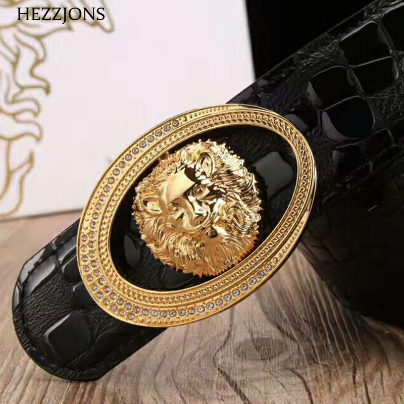 赫泽琼斯hezzjons纯铜扣狮子头皮带进口头层牛皮真皮腰带时尚青年百搭