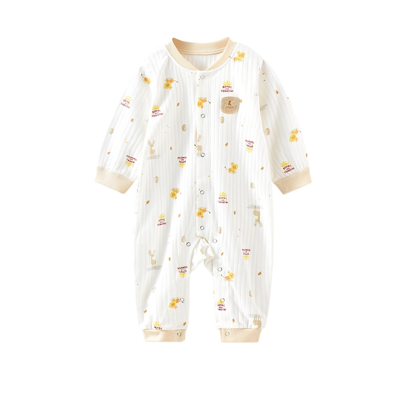 童泰2019年新款婴儿衣服闭裆纯棉连体哈衣3-18月男女宝宝连身衣